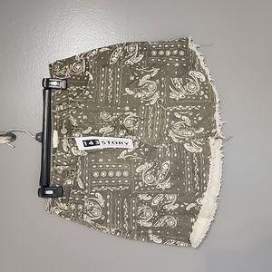 Womens green mini skirt